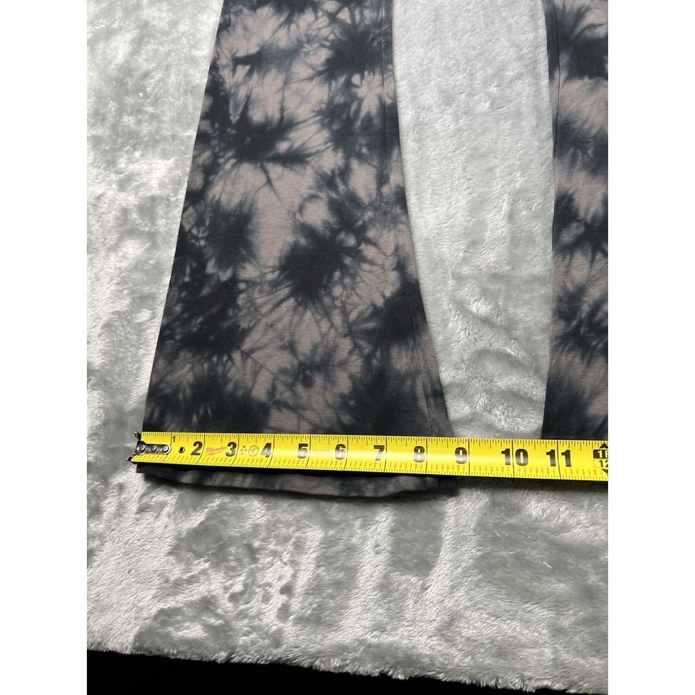 PINK Pants Women Small High Rise Flare Leggings Tie Dye Black Stretch Waist - Picture 5 of 7
